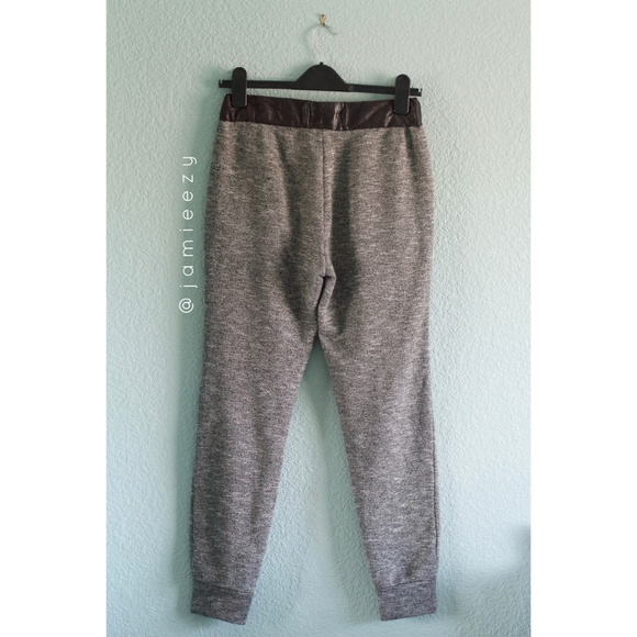 Forever 21 | Faux Leather Waist Marled Joggers - Picture 6 of 7